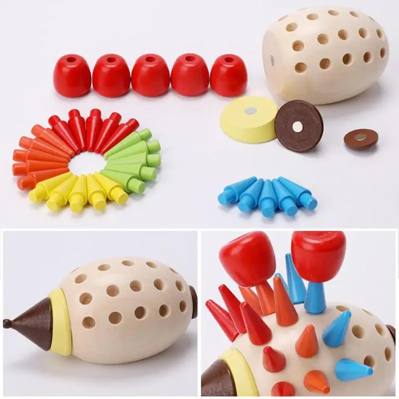 Деревянный симулятор Ежик Игра Головоломка дети Строительные блоки Набор