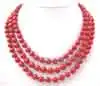 Пышное! 5 Пряди розовый 6-7 мм круглые коралловые 18-2" neckalce с большой В виде ракушки Clasp-nec5202 /Розничная