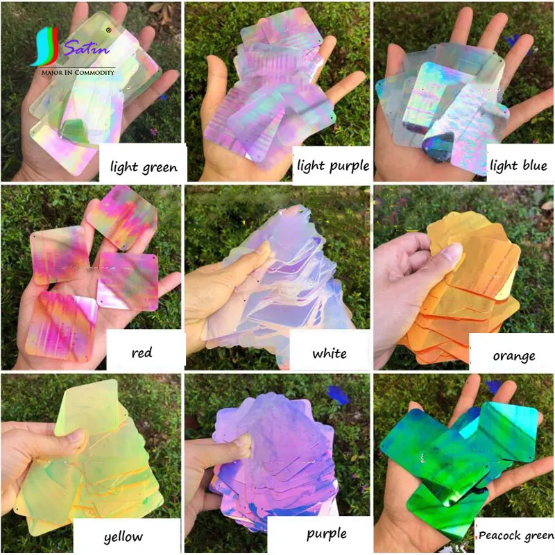

5*5cm Big Round Corner Square Diagonal 2-hole Colorful Loose Sequin,Wedding Party DIY Decoration Square Large Sequins S0922L