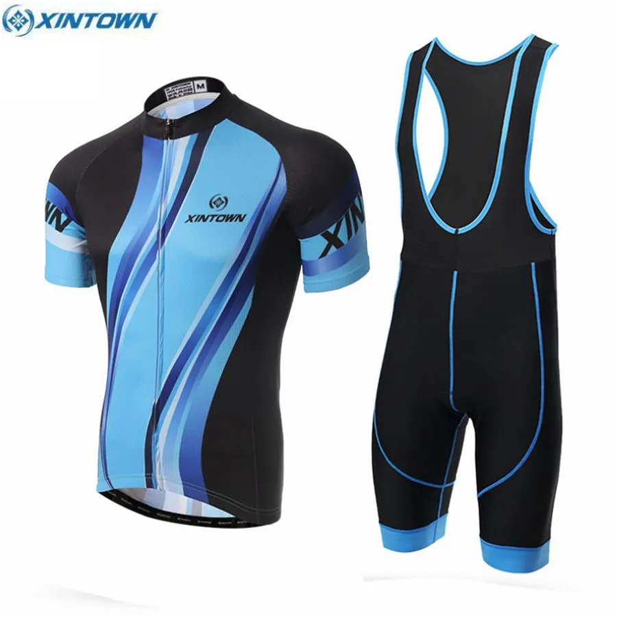 

XINTOWN Men Cycling Jersey 2017 Summer cycling clothing Gel Pad Bib Short Set maillot ciclismo roupa ciclismo cycling set