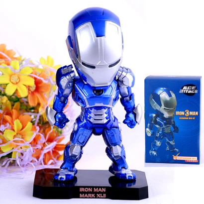 ACE blue Хороший голосовой контроль светящийся Железный человек фигурка Marvel Мстители робот Ironman Патриот модель игрушка мальчик подарок коллекционные вещи - Цвет: ACE blue