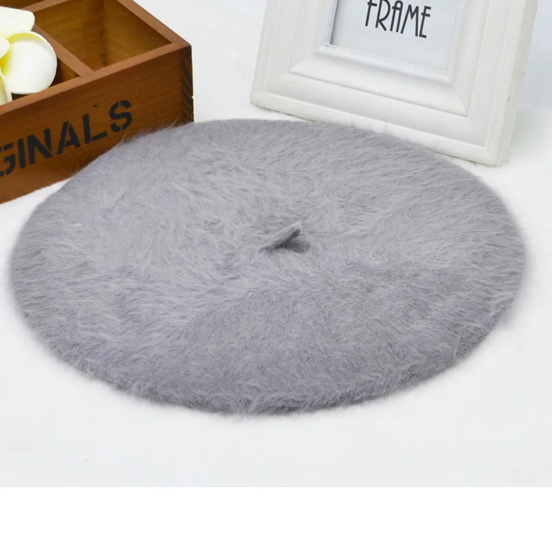 Korea Style Female Cute Fur wholesale sable beret qiu dong female knitting rabbit hair fashion hat |