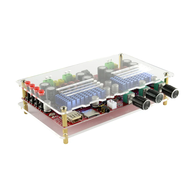 TPA3116D2 Высокая мощность Bluetooth усилитель плата 2,1 канальный цифровой аудио усилители Сабвуфер Amp Поддержка U диск TF декодирование карты