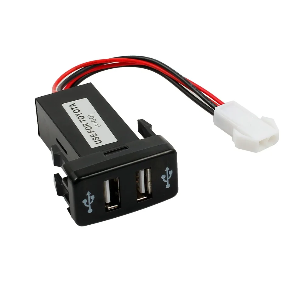 Autooutlet 1.2A/2.1A двойной порт 2 USB 12V в автомобильный разъем Зажигалка зарядное устройство адаптер для Toyota