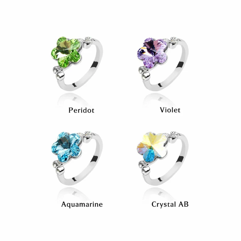 Анка Кристаллы с настоящими Австрийскими кристаллами Кольцо “Цветок” Мода Для