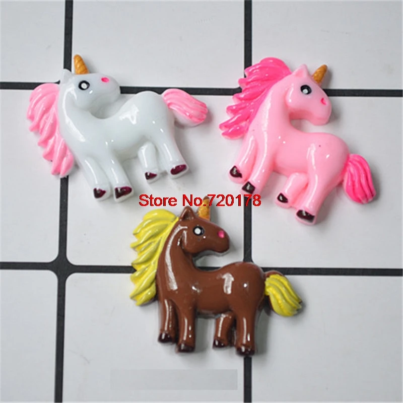 Плоская полимерная фотография Единорог для украшения своими руками 30 шт. QGRE24
