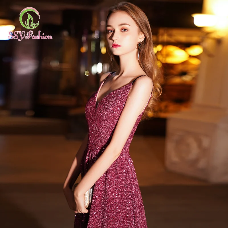 

Женское вечернее платье SSYFashion, ТРАПЕЦИЕВИДНОЕ, с V-образным вырезом