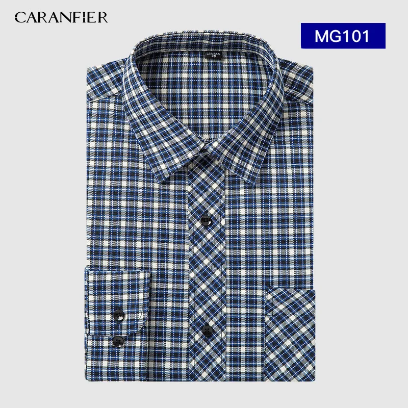 101 CARANFIER, Мужская одежда, рубашка, с принтом, для отдыха, в полоску, с длинным рукавом, облегающая, модная, мужская, светская, рубашки, Chemise Homme - Цвет: 101