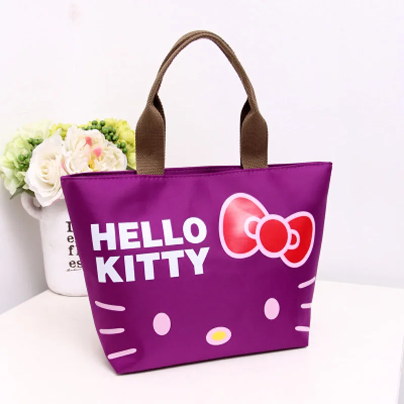Purple Hello kitty, Женская мультяшная Милая косметичка, сумка для путешествий, чехол для мытья, плюшевый рюкзак для девочек, удобная сумка на запястье, косметичка, красивая девушка - Цвет: Purple