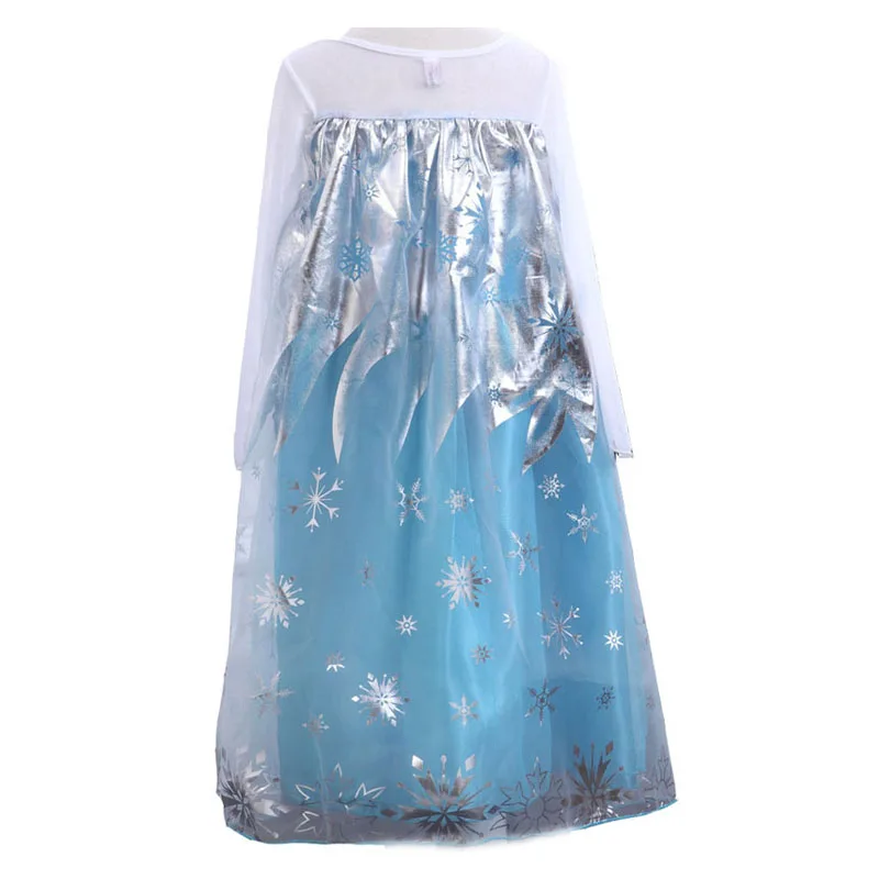 2020 New Girls Fashion Dress Snow Queen Elsa Costumes Kids Printed Costume Princess Anna Clothes for Children Full | Детская одежда и