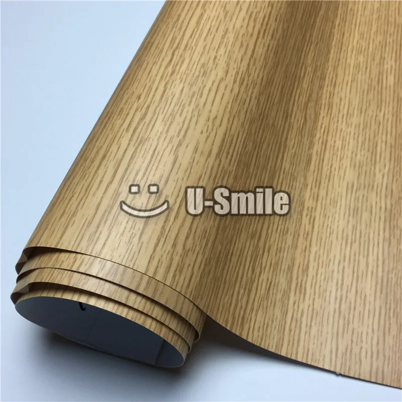 

Kitchen Decorative Film Oak Pattern Car Wood Vinyl Film For Wall Furniture Size:1.24X50m/Roll
