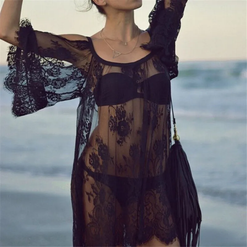 Женские прозрачные накидки на бикини летний Бразильский купальный костюм 2018