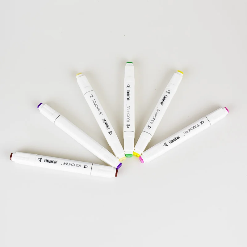 Touchfive 168 цветов Одиночные маркеры для искусства Кистевые ручки Набор рисования на основе алкоголя с двойной головкой для манги.