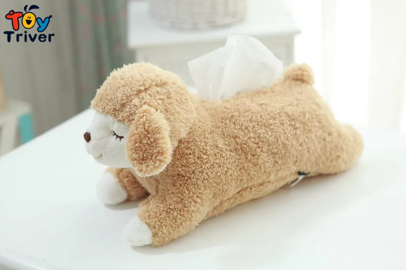 40 см Kawaii Плюшевые овечки ягненка игрушка чучело животное кукла тканевая Коробка Чехол для салфеток бумажный держатель домашний магазин офис украшение автомобиля Triver - Цвет: brown