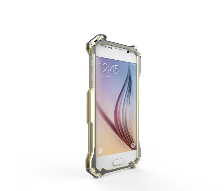 Роскошные мода металл чехол для Samsung galaxy S6 сотовый телефон в твердом переплете
