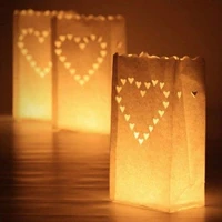 40 pcs new heart tea light holder luminaria paper lantern candle bag for bbq christmas party wedding