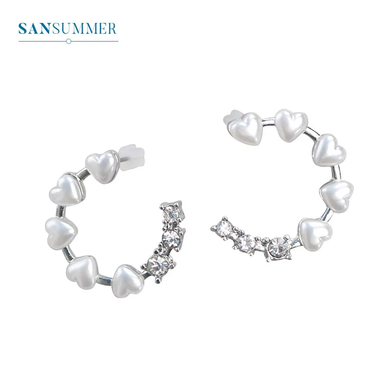 Женские серьги-подвески Sansummer круглые серьги с жемчужинами в форме сердца и