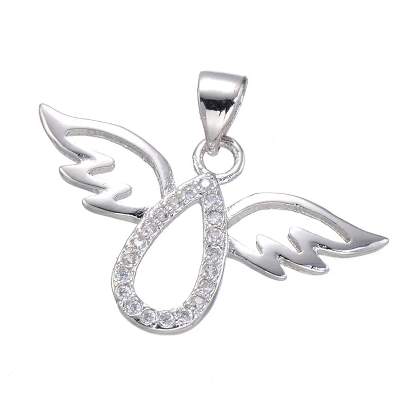 Розовое золото цвет милый ангел крылья кулон чемпионы для ожерелья женщин микро