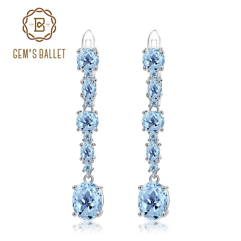 Женские серьги GEM'S BALLET серьги-капельки из серебра 925 пробы с натуральным