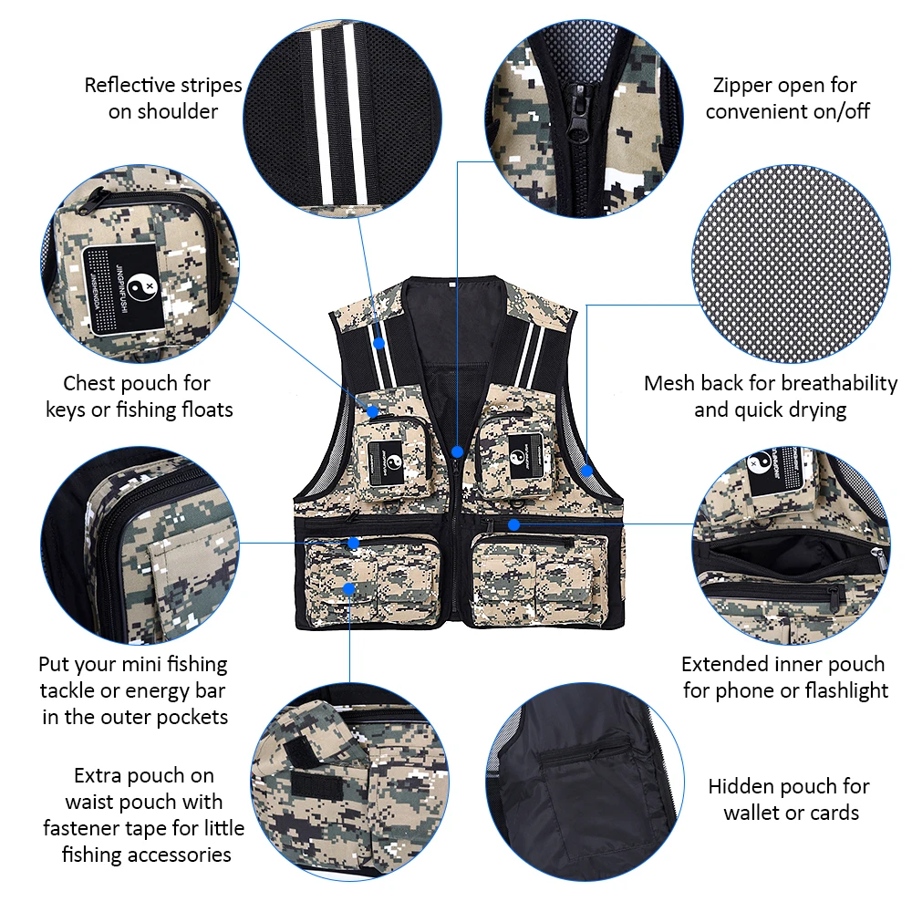 Lixada уличный рыболовный жилет с несколькими карманами рыболовная куртка без
