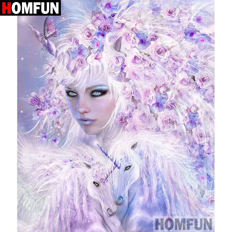 Алмазная 5D картина HOMFUN сделай сам полноразмерная/круглая вышивка Девочка