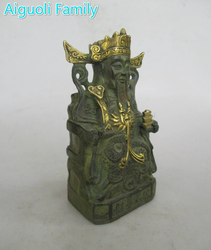 Китайская резная статуя бога богатства из старой бронзы|god of wealth|god sculpturegod statue |