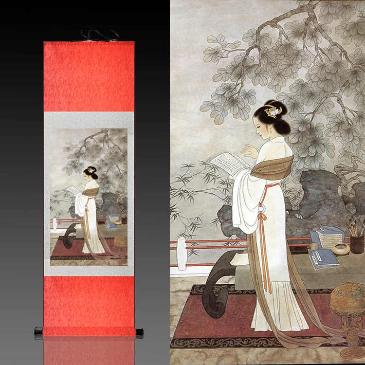 

Chinese scrolls, silk paintings, fine brushwork, hanging and decorative paintings