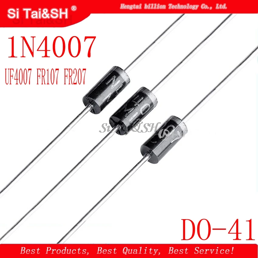 100 шт. 1N4007 1N5819 1N4001 UF4007 FR107 FR207 DO-41 высокого качества с выпрямительным диодом
