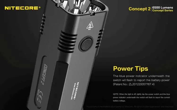 Новинка, NITECORE, концепция 2, C2, 6500 люменов, 4 x CREE, XHP35, HD, перезаряжаемый, открытый, поиск поход, фонарик