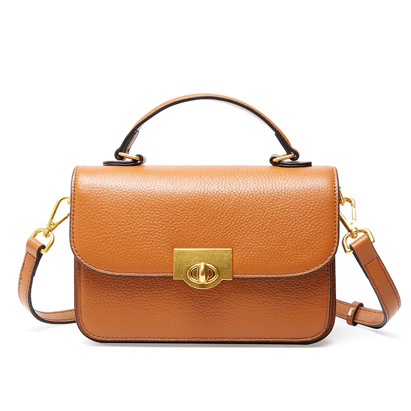 

Women Flap Bag Lady Genuine Leather Little Shoulder Bag Simple Fashion Crossbody Messenger Bag Cowhide Leather Handbag For Women
