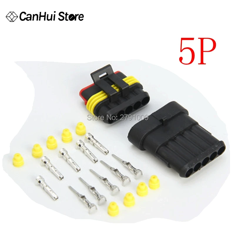 5 sets Kit 1P 2P 3P 4P 5P 6P AMP 1.5 male and female Plug Automotive waterproof connectors Xenon lamp connector for car | Обустройство