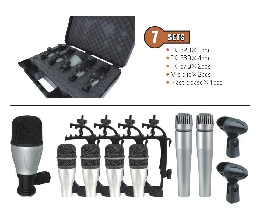 7kit 7 шт барабанный микрофон набор в одной коробке + Портативный чехол для