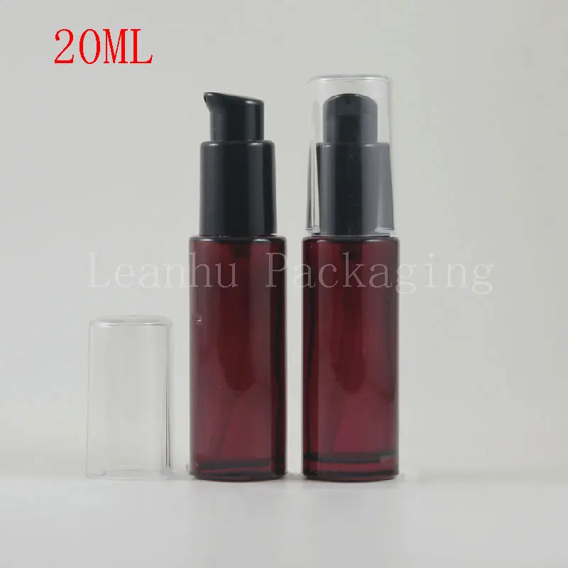 Wholesale 20ml Purple Cylindrical Emulsion Bottle, 20cc Essence Liquid Glass Bottle, Cosmetic Packaging Container