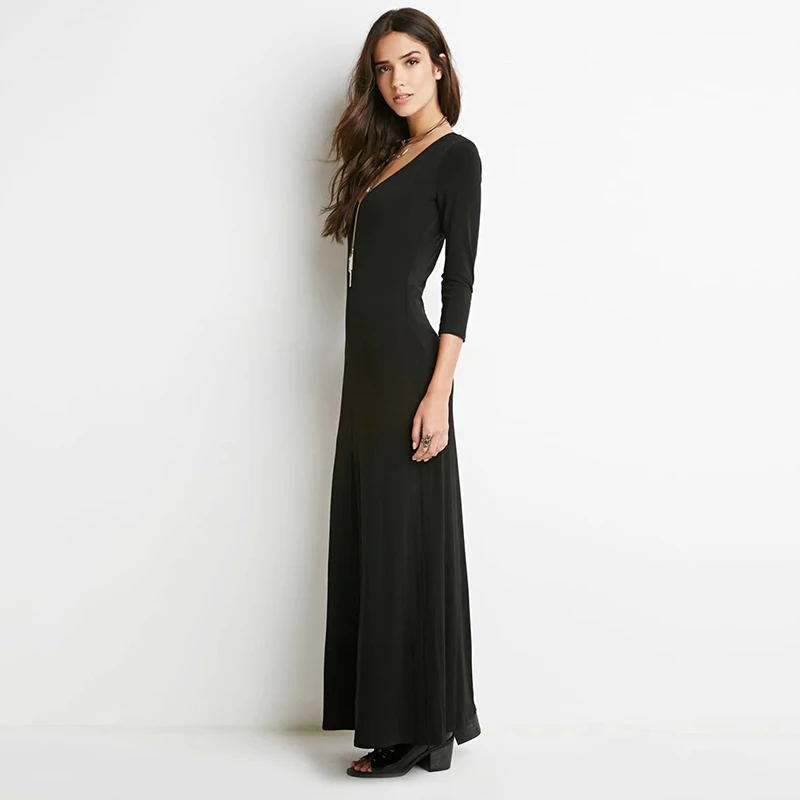 2017 spring and summer fashion elegant sexy side split deep V female Dress | Свадьбы и торжества