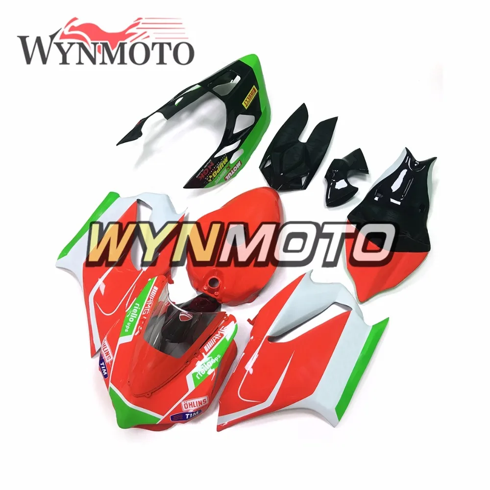 

Full Fiberglass Racing Fairing Kit For Ducati 1199 899 Year 2012 2013 ABS Motorcycle Fairing Kit Customize Cowling Red Green New