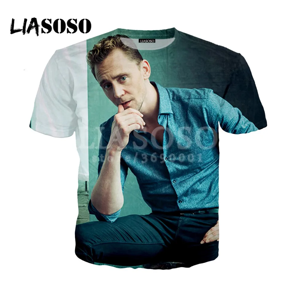 LIASOSO 2018 Женская и мужская футболка с 3D принтом The Dark World Loki Tom Hiddleston летняя пуловер в