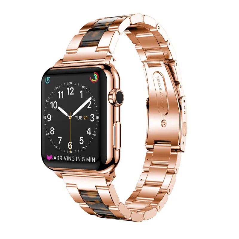 Модные мужские Correas для Apple Watch Band 1 2 3 4 цветной драгоценный камень из нержавеющей