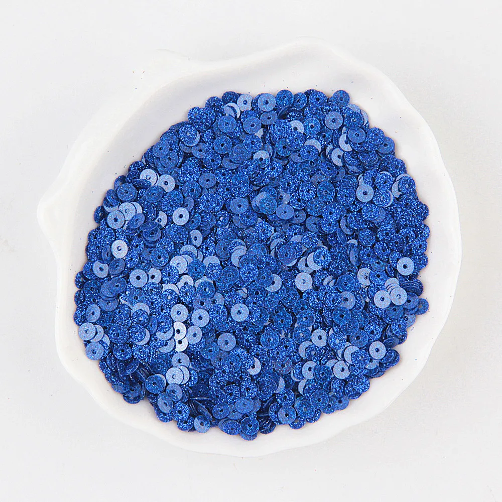 4mm blue glitter Разные размеры, синяя блестка, 3 мм, 30 мм, сделай сам, ПВХ, блестящая Плоская Круглая чашка, свободная тесьма с пайетками для шитья, свадебные украшения, Lentejuelas, 20 г - Цвет: 4mm blue glitter