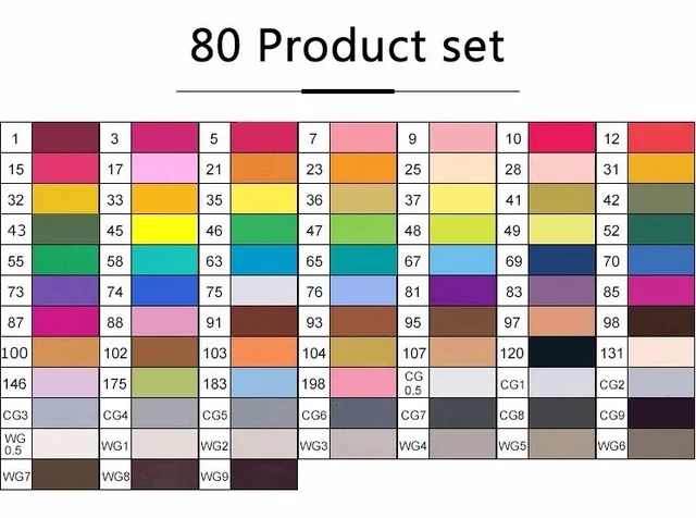 80 product set TOUCHNEW 30/40/60/80 Цвета маркер для рисования на спиртовой основе Маркеры Набор ручек для рисования манга двойной головой художественный эскиз маркер ручки для дизайна - Цвет: 80 product set