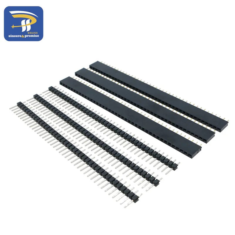 40 P Женский Разъем 1x40 Pin 2,54 Круглый Женский контактный разъем для DS18B20 и кристаллов и PCB золотой контактный Однорядный мужской