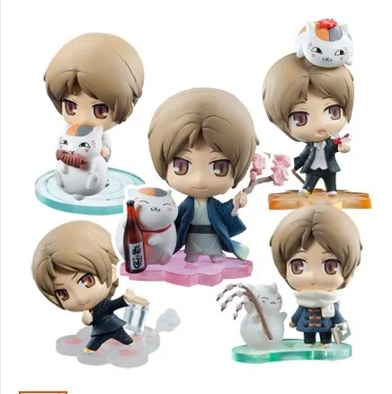 Фигурки аниме 6 шт./лот Нацумэ Yuujinchou Такаси с Nyanko Sensei ПВХ фигурки коллекционные