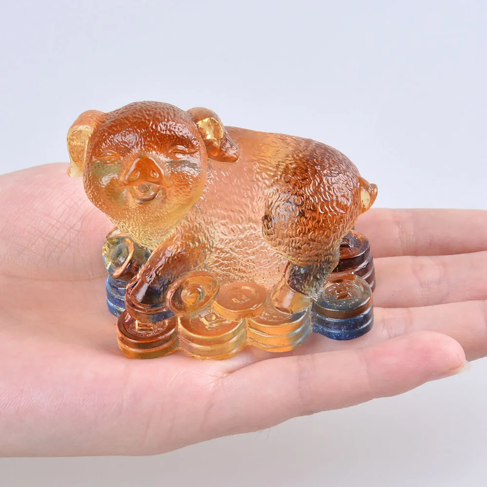 Liuli 12 китайские животные Знаки зодиака кабана фигурка пресс папье красивые