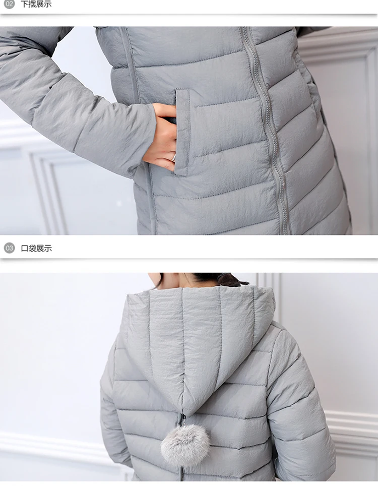 Мода 2017 новая зимняя стеганая куртка Для женщин толстый теплый с капюшоном