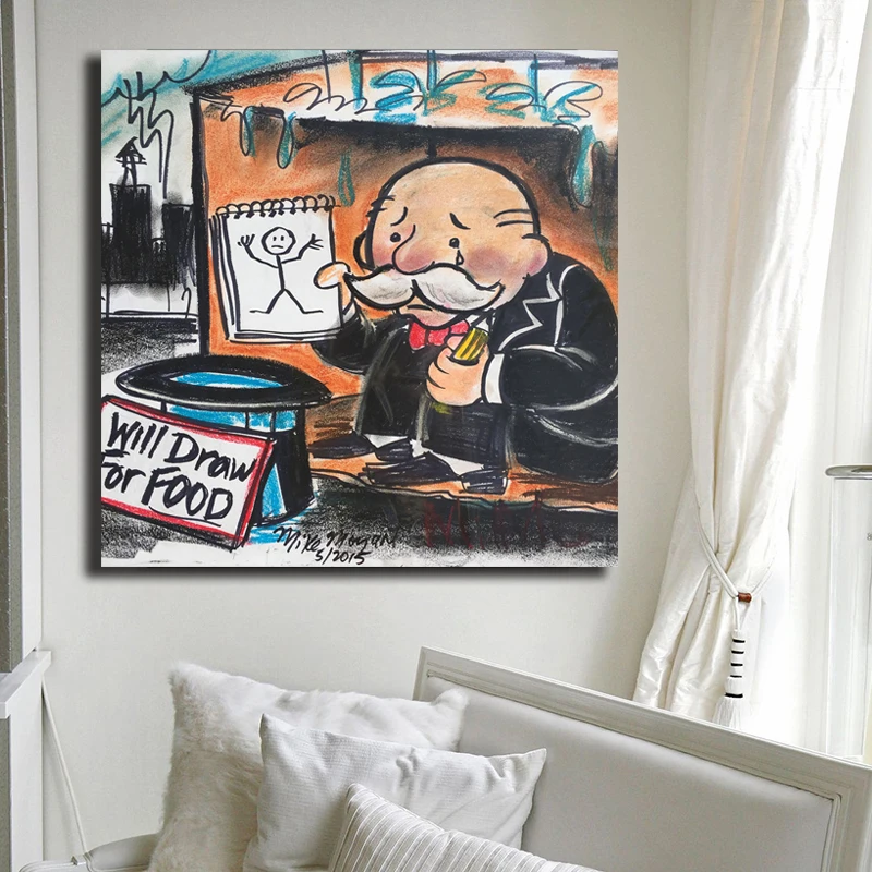 Уличный художник MiMo создан монополия принты на холсте модульные картины для