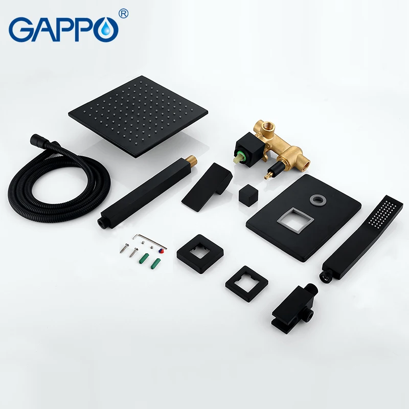 GAPPO черный настенный смеситель для душа скрытый душа|Смесители душа| |