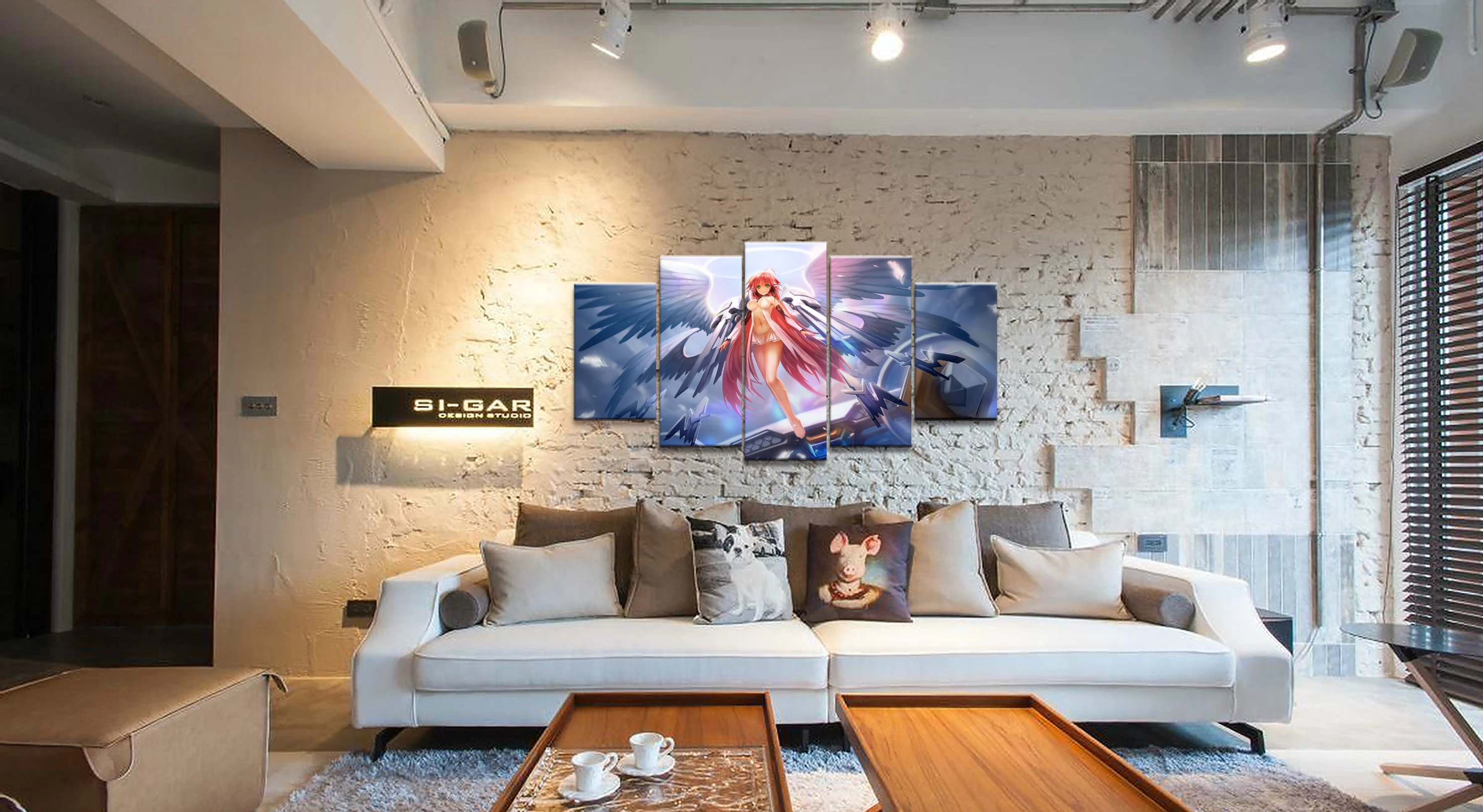 5 панель Sora No Otoshimono Ikaros Icarus анимация холст печатная живопись Гостиная Декор стены картина работает плакат