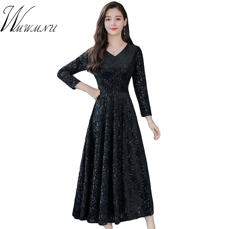 Женское сексуальное вельветовое платье с v образным вырезом Лидер продаж 2018