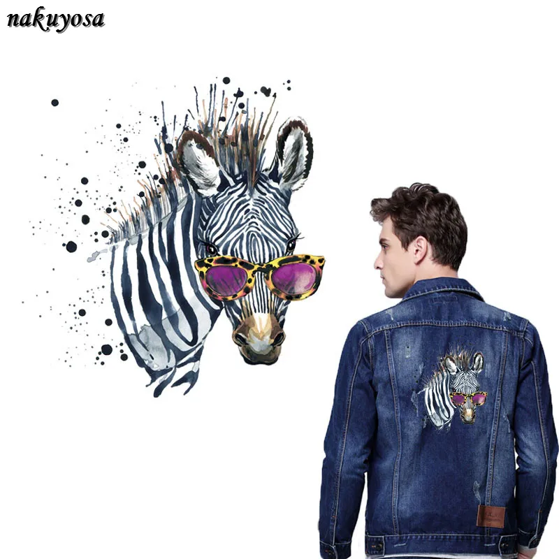 Цветные солнцезащитные очки с чернильной росписью нашивка-Зебра платье-футболка