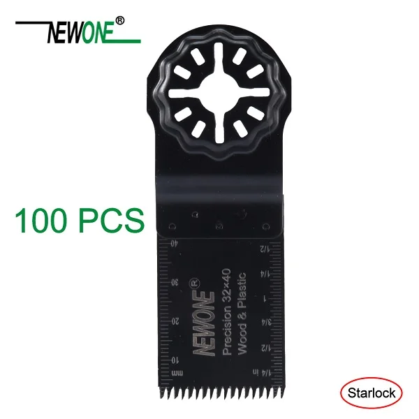 100 pcs NEWONE Япония 32 мм Starlock пилы мульти пакет Точность Осциллирующий Мультитул пилы для резки дерева гипсокартон пластик - Цвет: 100 pcs
