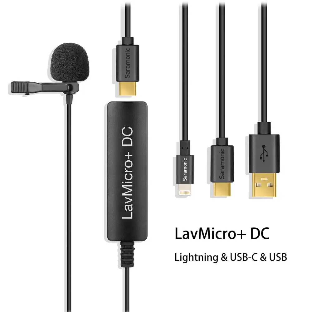 LavMicro Plus DC Saramonic LavMicro+ DC качество вещания петличный микрофон с контролем и входным управлением для компьютера тип-c IOS смартфон камера - Цвет: LavMicro Plus DC